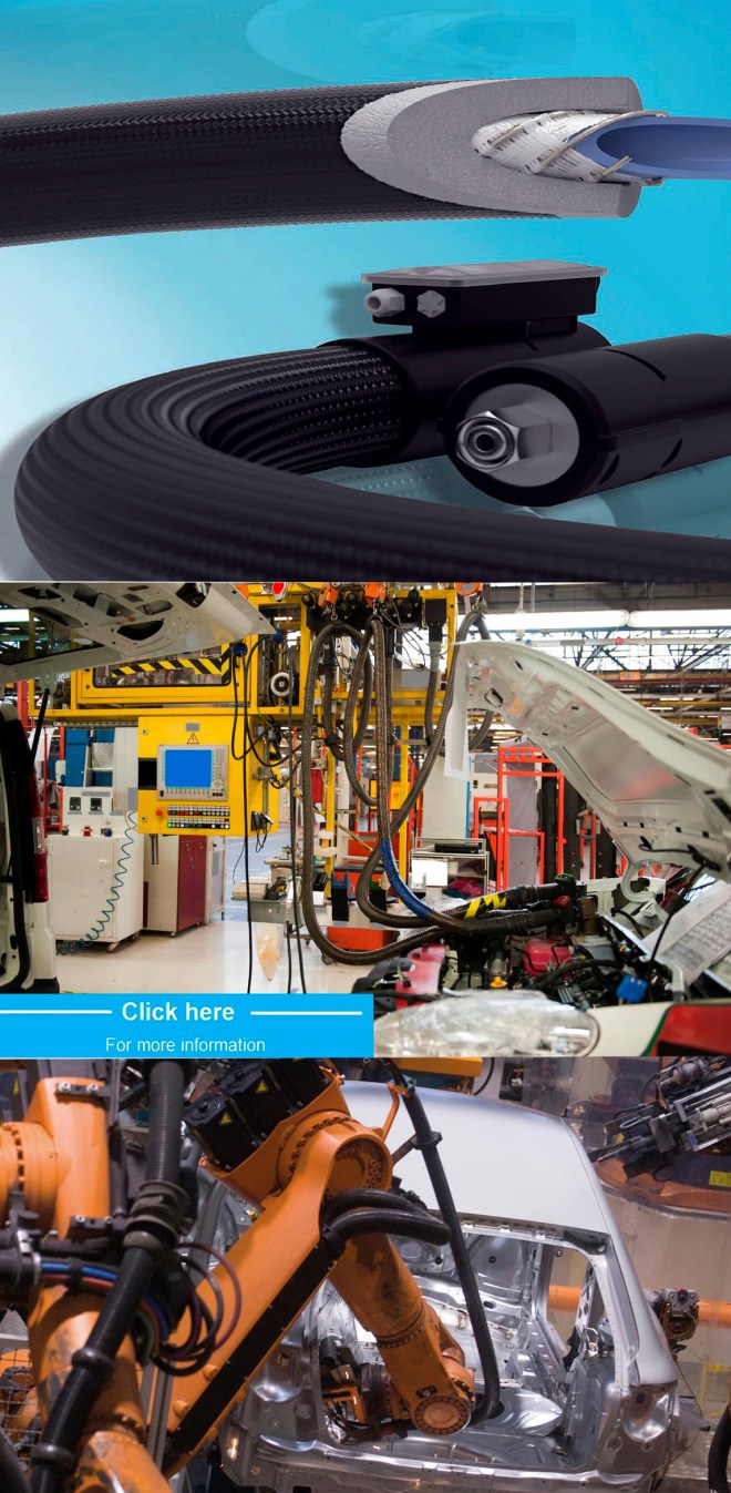 Heated hose for use in robotics & automotive industry